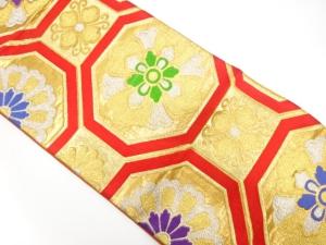 アンティーク　花蜀江模様織り出し袋帯（着用可）